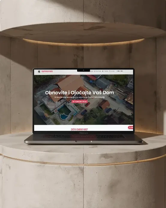 Adaptacija Kuća Desktop - profesionalni web dizajn za građevinarstvo