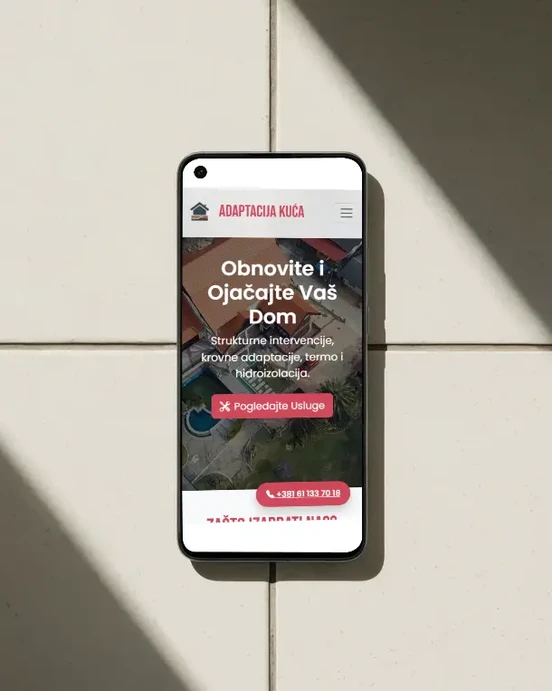 Adaptacija Kuća mobilni sajt